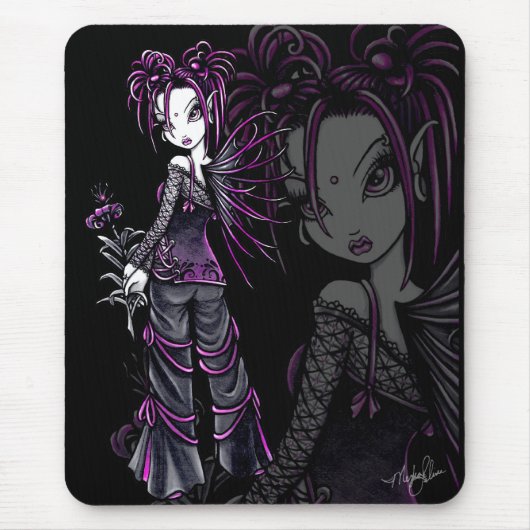 Tapis De Souris Fée rose Mousepad de fleur de Heather (Devant)