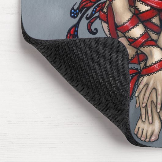 Tapis De Souris "Fée rouge" Mousepad de ruban (Coin)