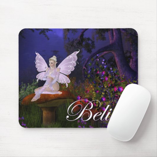 Tapis De Souris Fée sur un champignon Design 3 - Croyez Mousepad (Avec souris)