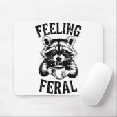 Tapis De Souris Feeling Feral Raccoon Coffee Cute Funny Trash Pand (Avec souris)