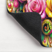 Tapis De Souris Feline au milieu d'une floraison vibrante (Coin)