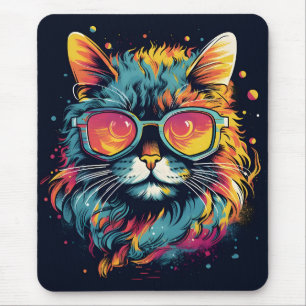 Tapis De Souris Feline Geek rétro chic