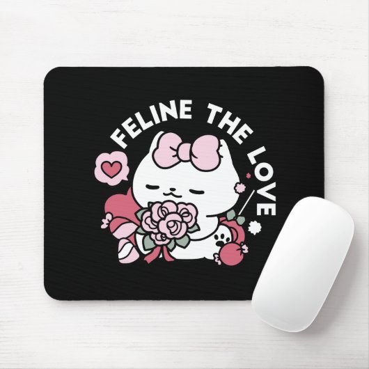 Tapis De Souris Feline the Love - Design de chat de la belle Valen (Avec souris)