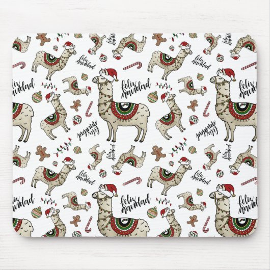Tapis De Souris Feliz Navidad Llama Mousepad (Devant)