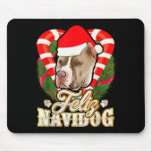 Tapis De Souris Feliz Navidog Tbull With Santa Claus Hat Ttie Chri (Devant)