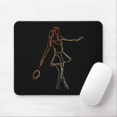 Tapis De Souris Female Badminton Player Sketch Shuttle Game For Gi (Avec souris)