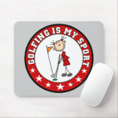 Tapis De Souris Femelle jouant au golf mon sport Mousepad (Avec souris)