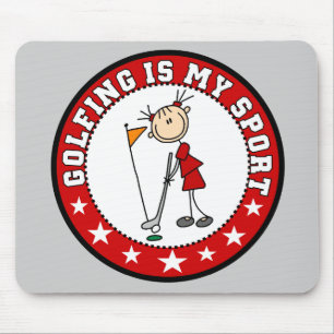 Tapis De Souris Femelle jouant au golf mon sport Mousepad