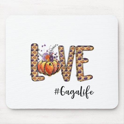 Tapis De Souris Femens Love Gaga Vie Citrouille Automne Halloween (Devant)