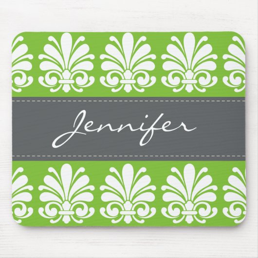 Tapis De Souris Feminine Shell fleurit Damask Personnalisé (Devant)