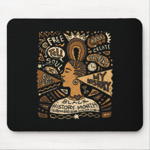 Tapis De Souris Femme afro Mois de l'histoire des Noirs Hommes Fem