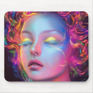 Tapis De Souris Femme Alien aux cheveux cosmiques