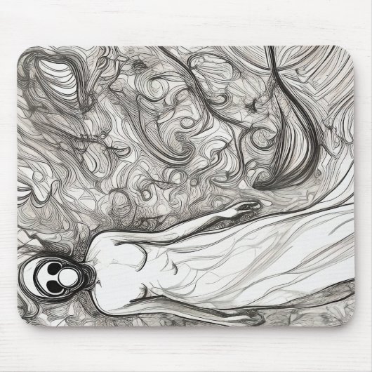 Tapis De Souris Femme au masque à gaz (Devant)