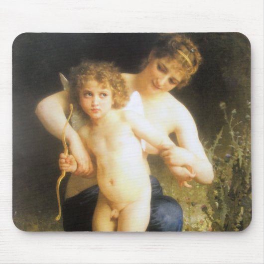 Tapis De Souris Femme avec Cupidon, Bouguereau (Devant)
