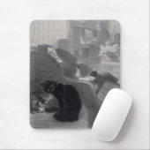 Tapis De Souris Femme & Chats, Alexandre Steinlen (Avec souris)