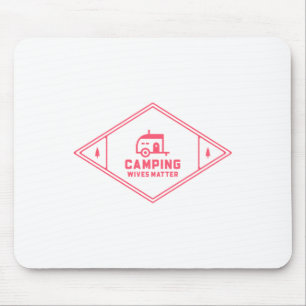 Tapis De Souris Femme de camping - Sticker rose