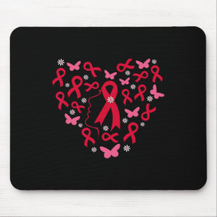Tapis De Souris Femme de cœur Soutien Cancer du sang Guerrière Rub