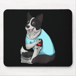 Tapis De Souris Femme Drôle Chien Frontière Collie Amour Maman Tat