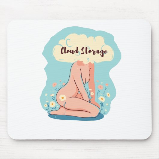 Tapis De Souris Femme du stockage en nuage (Devant)