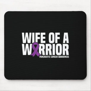 Tapis De Souris Femme d'un guerrier violet ruban cancer pancréatiq