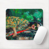 Tapis De Souris Femme en verres verts (Avec souris)