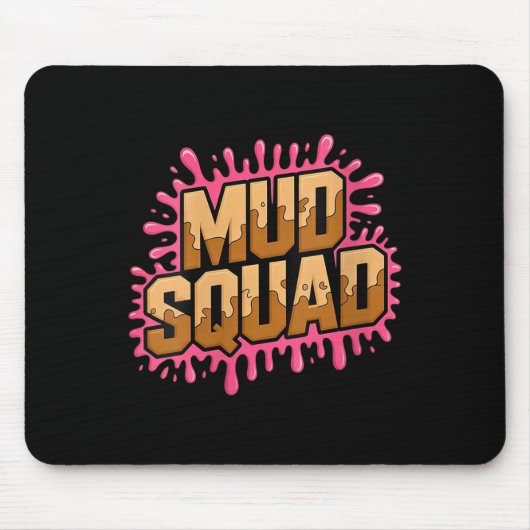 Tapis De Souris Femme Femme Muddy Mud Run Squad Mudding Courir (Devant)