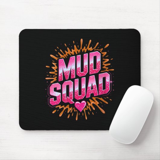 Tapis De Souris Femme Femme Muddy Mud Run Squad Mudding Courir (Avec souris)