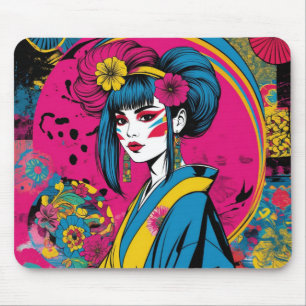 Tapis De Souris Femme geisha japonaise en kimono traditionnel