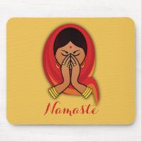 Femme hindoue avec tête en Namaste Salutation