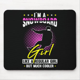 Tapis De Souris Femme Je suis une fille de snowboard comme une fil
