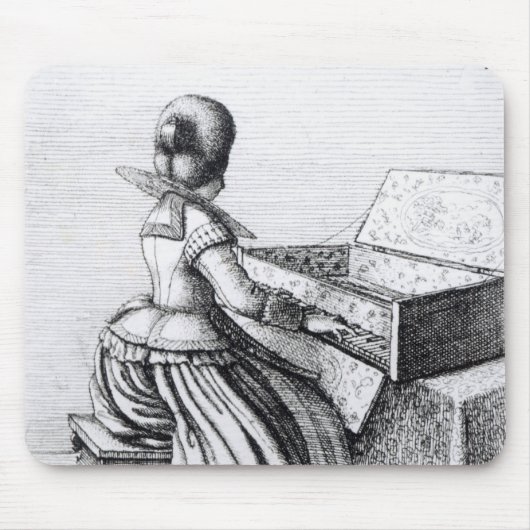 Tapis De Souris Femme jouant à un clavier, 1635 (Devant)