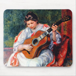 Tapis De Souris Femme jouant de la guitare de Pierre Renoir