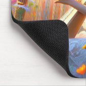 Tapis De Souris Femme jouant d'une harpe en Fleur sauvage (Coin)