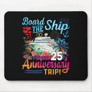 Tapis De Souris Femme Mari 25e Anniversaire de Mariage Bateau de C
