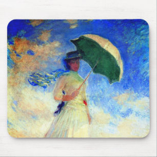 Tapis De Souris Femme Monet avec un parasol face droit