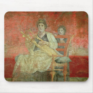Tapis De Souris Femme noble jouant un Cithera