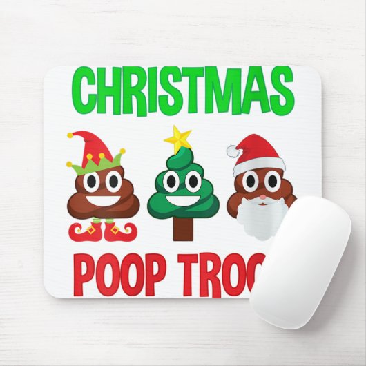 Tapis De Souris Femme noël poop troupe de troupe emoji (Avec souris)