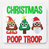 Tapis De Souris Femme noël poop troupe de troupe emoji (Devant)