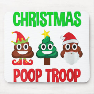 Tapis De Souris Femme noël poop troupe de troupe emoji
