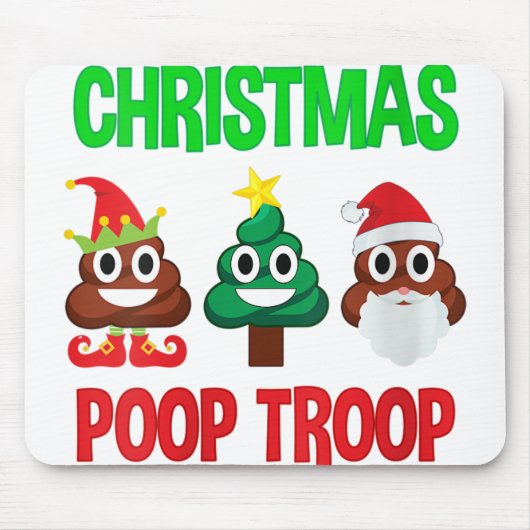 Tapis De Souris Femme noël poop troupe de troupe emoji (Devant)
