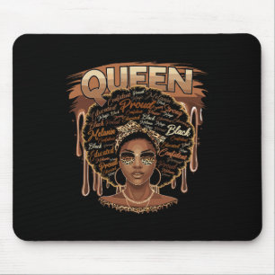 Tapis De Souris Femme Noire Éduquée Mélanine Reine Africaine Forte