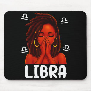 Tapis De Souris Femme noire Locd Balance Prie Zodiaque chrétien Na