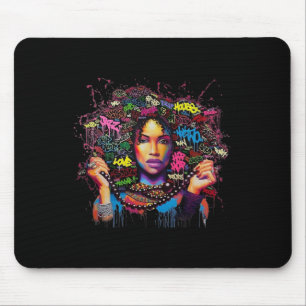 Tapis De Souris Femme noire mélanine Culture afro Jazz Hip Hop Âme