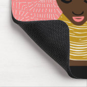 Tapis De Souris femme noire rose en bas | Collier tribal (Coin)