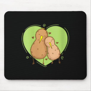 Tapis De Souris Femme Oiseau Kiwi est amoureux du fruit Kiwi Anima