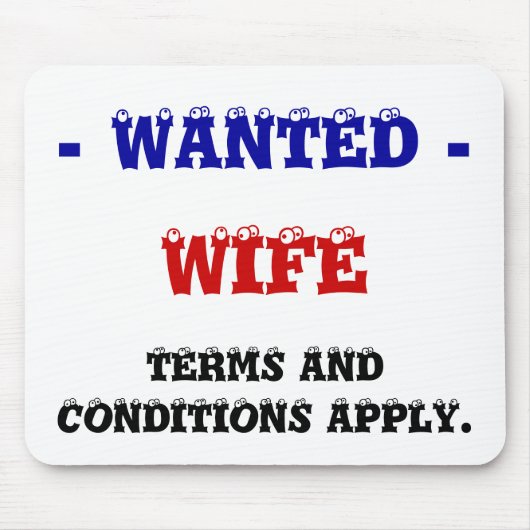 TAPIS DE SOURIS FEMME RECHERCHÉE ! (Devant)