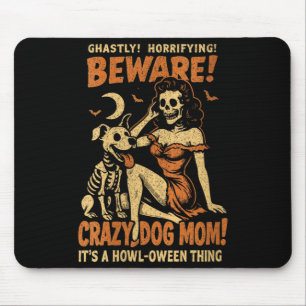 Tapis De Souris Femme Rétro Drôle de Squelette Méfiez-vous de la F