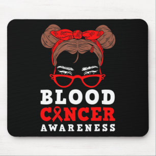 Tapis De Souris Femme Ruban Rouge Cheveux Décoiffés Sensibilisatio