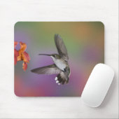Tapis De Souris Femme Ruby Throated Hummingbird en vol (Avec souris)