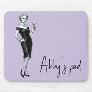 Tapis De Souris Femme Sophistiquée Avec Martini